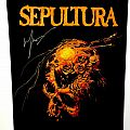Sepultura - Patch - Sepultura beneath the remains back patch autographed by max cavalera