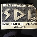 S.d.i. - Other Collectable - S.d.i. S.d.i - Tour ticket 88