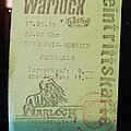 Warlock - Other Collectable - Warlock - Tourticket 85