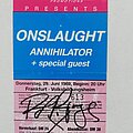 Onslaught - Other Collectable - Onslaught - Tourticket 29. Juni 89
