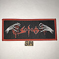 Sodom - Patch - Sodom Obsessed By Cruelty mini strip patch red border
