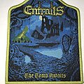 Entrails - Patch - Entrails The Tomb Awaits tombstone patch yellow border