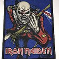Iron Maiden - Patch - Iron Maiden Trooper patch blue background