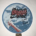 Kreator - Patch - Kreator Flag Of Hate circle patch blue border