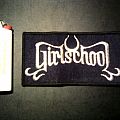 Girlschool - Patch - Girlschool embroidered silver thread logo patch