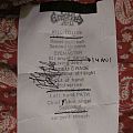 Entombed A.D. - Other Collectable - Entombed A.D setlist