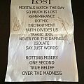 Paradise Lost - Other Collectable - Paradise Lost- Signed Set List 2013(25th anniversary)