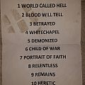 Heretic - Other Collectable - Heretic setlist