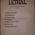 Lethal - Other Collectable - Lethal Setlist