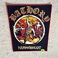 Bathory - Patch - Bathory - Hammerheart - Backpatch Red Border