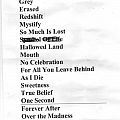 Paradise Lost - Other Collectable - Paradise Lost "X" Tour set list 2005