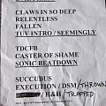 Death Angel - Other Collectable - Death Angel - Set list 2/8/14