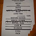 Overkill - Other Collectable - Overkill Set List 2000 Madrid