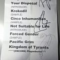 Cattle Decapitation - Other Collectable - Cattle Decapitation signed setlist @Hydrozagadka Warsaw 21.07.2016