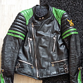 - - Other Collectable - MOTO CUIR Size L/XL Leather Jacket black/green Original 70s