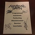 Abysmal Dawn - Other Collectable - Signed Abysmal Dawn Setlist