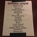 Cannibal Corpse - Other Collectable - Cannibal Corpse Setlist