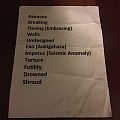 Face Of Oblivion - Other Collectable - Face of Oblivion Setlist