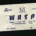 W.A.S.P. - Other Collectable - ticket concert wasp 17 juin 1989