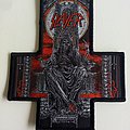 Slayer - Patch - Slayer inverted cross patch 71 black border 9.5 x 12 cm