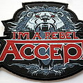 Accept - Patch - Accept    I'm a rebel    big shaped patch a38  -14x10 cm/4x5.5 inch