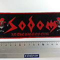 Sodom - Patch - Sodom in the sign of evil strip patch s154 -- 5.5 x 17 cm red border