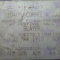 Slayer - Other Collectable - Slayer - concert ticket 1995