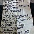 Bolt Thrower - Other Collectable - Bolt Thrower Boltfest Setlist!!
