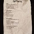 Satyricon - Other Collectable - Satyricon Set-List (05.29.2018)