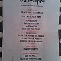 Outrage - Other Collectable - Outrage setlist 28-2-'15