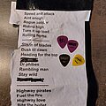 Bullet - Other Collectable - Bullet Setlist and picks