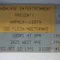 Napalm Death - Other Collectable - Napalm Death ticket stub