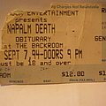 Napalm Death - Other Collectable - Napalm Death tik stub