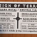 Reign Of Terror - Other Collectable - Reign of Terror business card