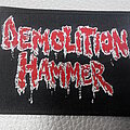 Demolition Hammer - Patch -  Demolition Hammer - RED/WHITE LOGO ( BLACK BORDER ) woven patch Brand New