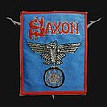 Saxon - Patch - Saxon - Wheels of Steel [Blue Background, Red Border]