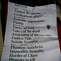 Kreator - Other Collectable - Kreator pic and setlist