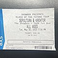 Sepultura - Other Collectable - Sepultura ticket 2023