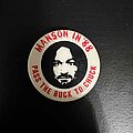 Charles Manson - Pin / Badge - Original 1988 Charles Manson button