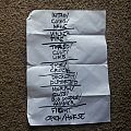 Exhumed - Other Collectable - Exhumed Setlist - 12/11/13 - Anaheim, CA