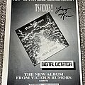 Vicious Rumors - Other Collectable - Vicious Rumors - Digital Dictator - Advertisement (Autographed)