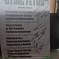 Dying Fetus - Other Collectable - Dying Fetus setlist May 9th Joliet Il