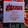 Saxon - Patch - Saxon - Denim and Leather woven patch