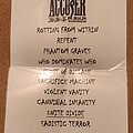 Accuser - Other Collectable - Accuser Setlist - January 20th 2024