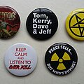 Over Kill - Pin / Badge - Over Kill, Kreator, Slayer... Lot of 5 PINS