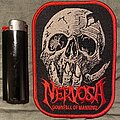 Nervosa - Patch - Nervosa Downfall of Mankind embroidered red border patch