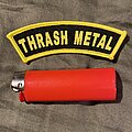 Thrash Metal - Patch - Thrash metal small upper rocker patch yellow