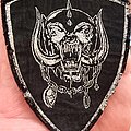 Motörhead - Patch - Motörhead, Snaggletooth Shield, Woven Patch, Silver Glitter