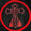 Black Sabbath - Patch - Black Sabbath, red cross on black, red boarder circle