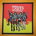 Kiss - Patch - KISS "Destroyer" (red & yellow background) vintage woven patch